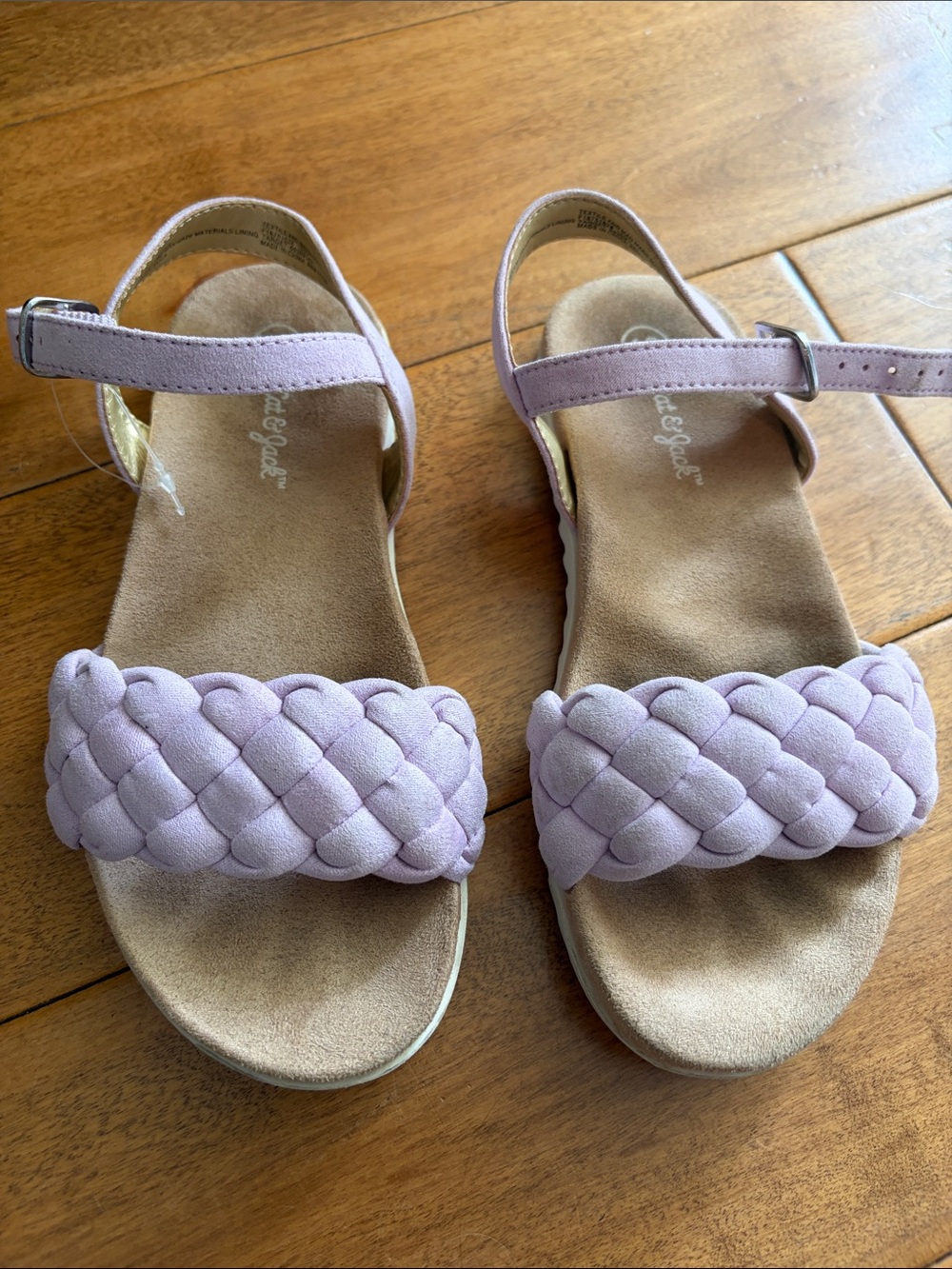 Cat & Jack Lilac Braided Strap Ankle Sandals